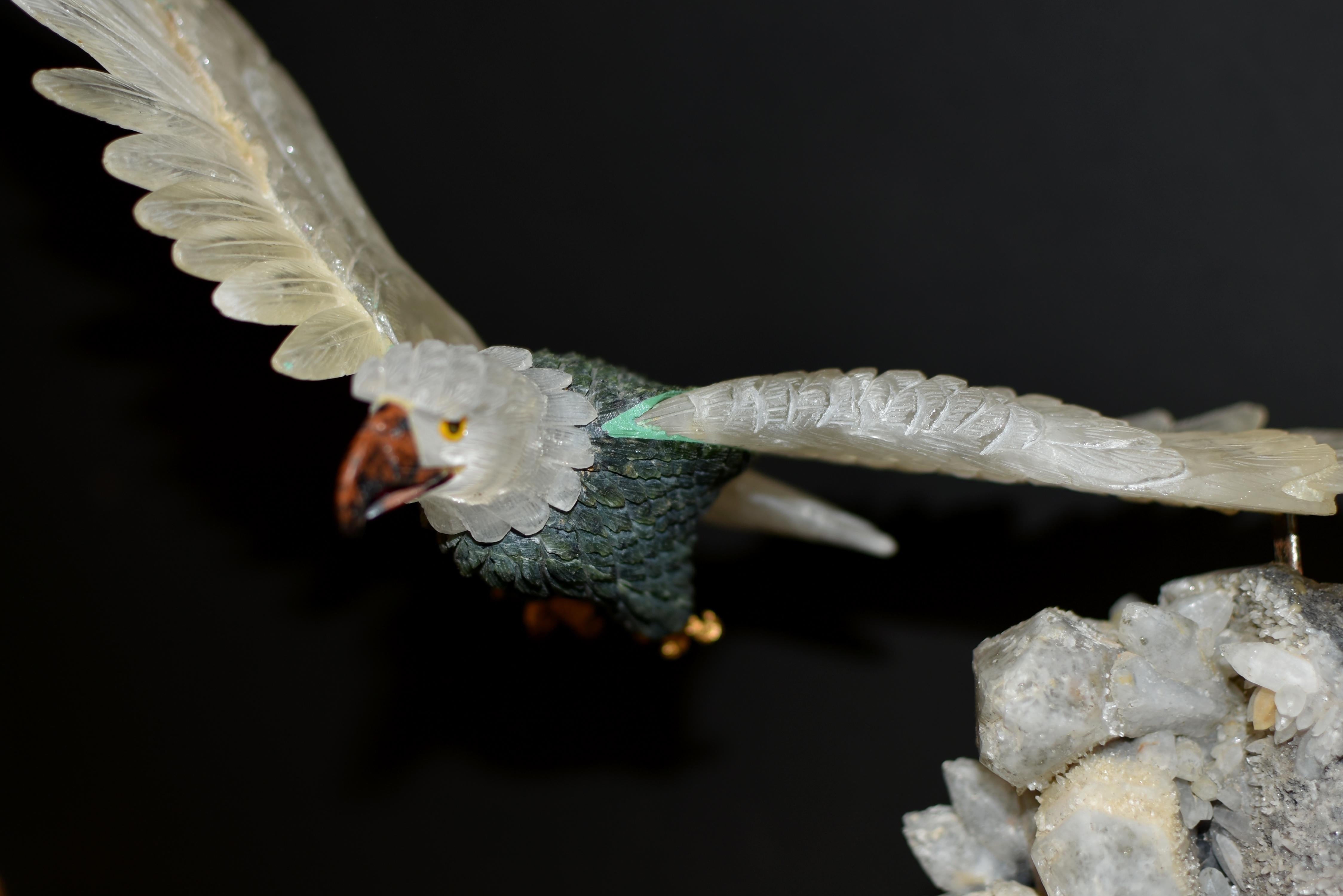 Grand cristal de roche majestueux Quartz Eagle 19