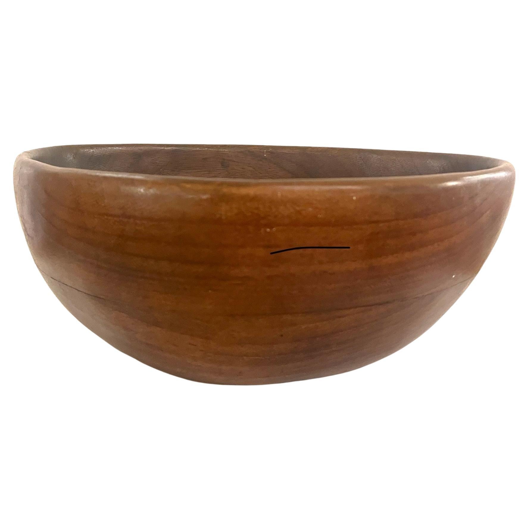 American Large Majestic solid walnut Carved Freeform Tribal Bowl For Sale