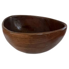 Vintage Large Majestic solid walnut Carved Freeform Tribal Bowl