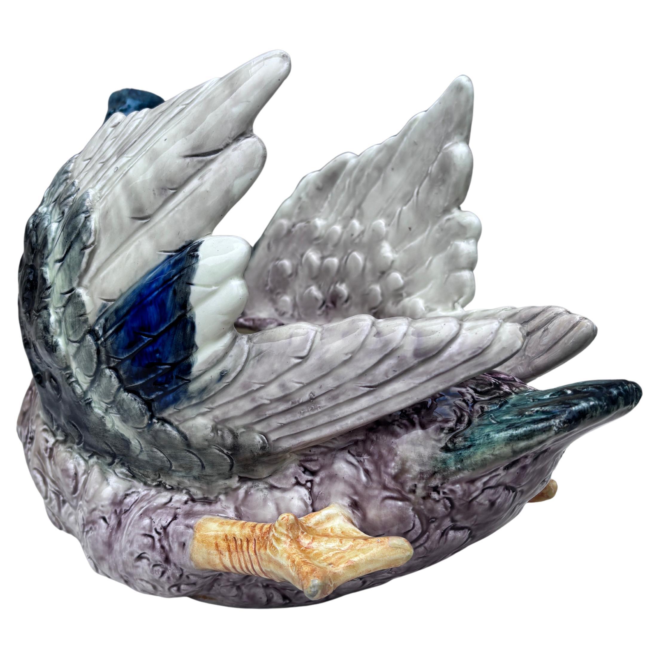 Ceramica Grande Jardiniere di anatra in maiolica Delphin Massier, 1890 circa in vendita