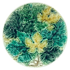 Large Majolica Leaves Plate Wasmuel Circa 1890