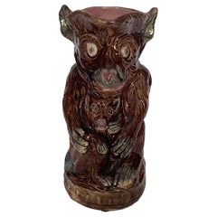 Antique Large Majolica Monkey and Baby Pitcher, English, ca. 1880.