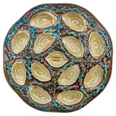 Large Majolica Oyster Platter Vallauris circa 1950