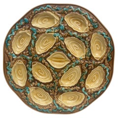 Retro Large Majolica Oyster Platter Vallauris circa 1950