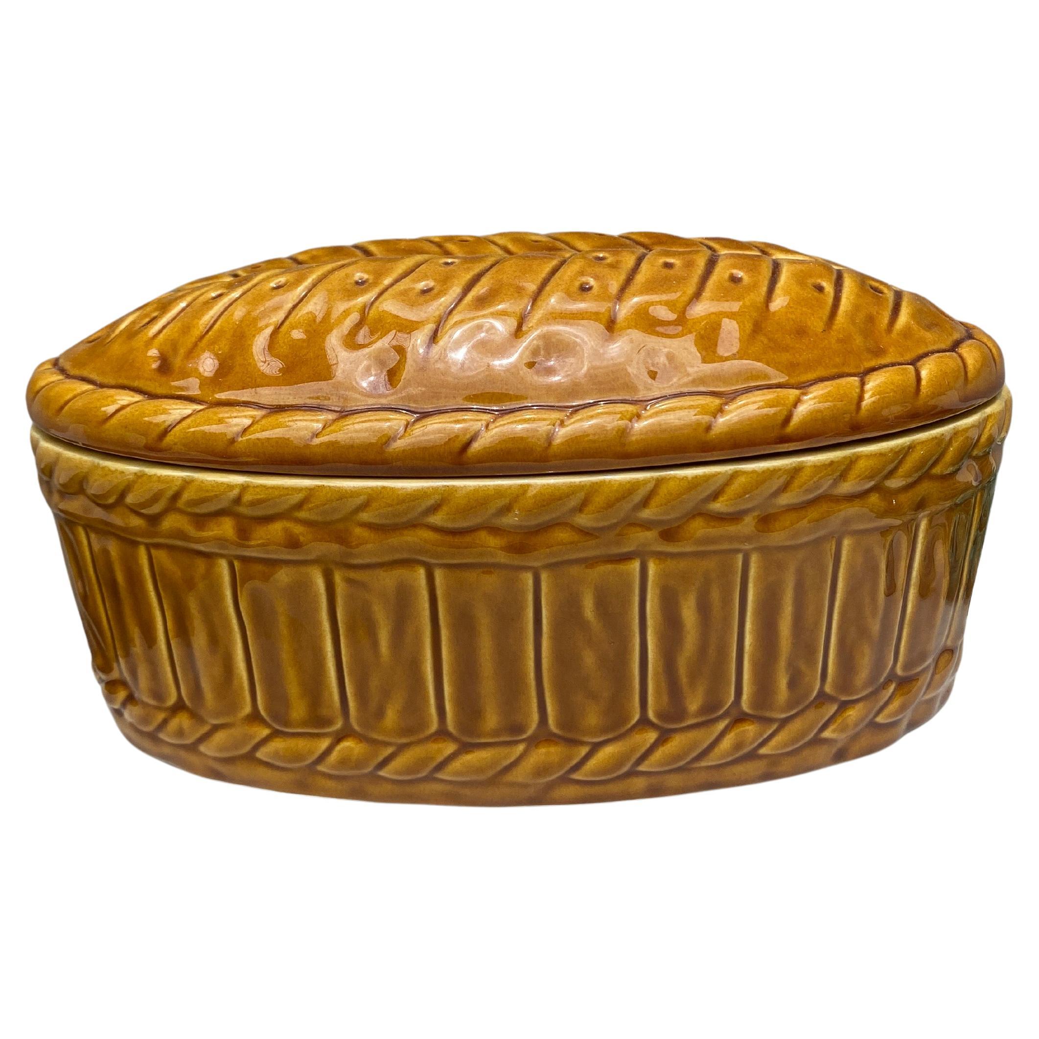 Gran sopera de paté de mayólica Caugant Circa 1950