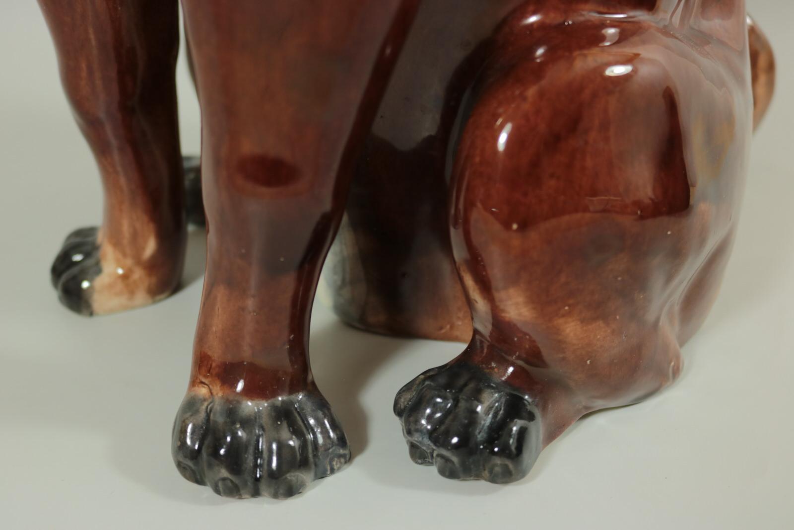 Large Majolica Pug Figure For Sale 5