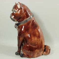 Large Majolica Pug Figure