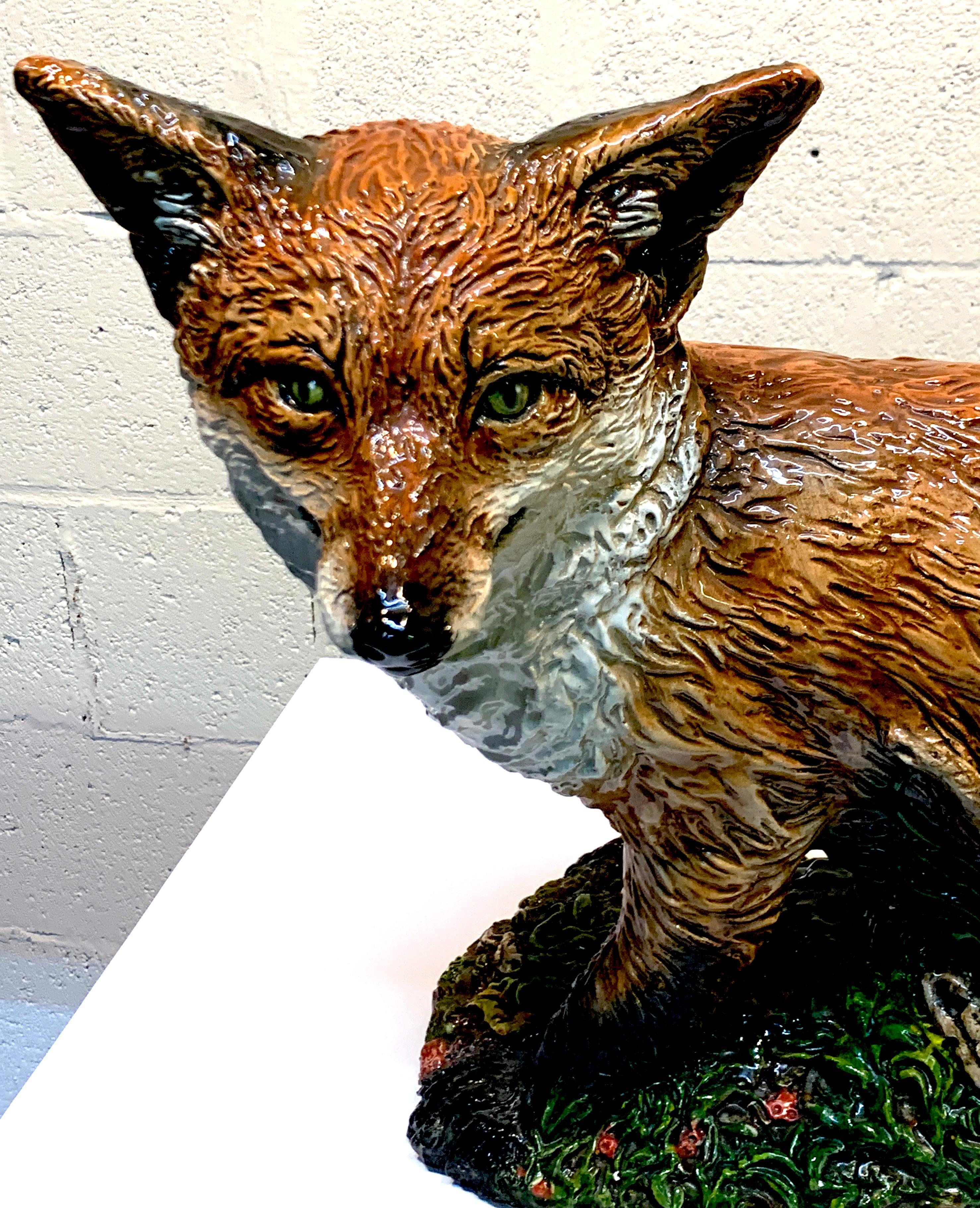Sporting Art Large Majolica Style Model of a Fox