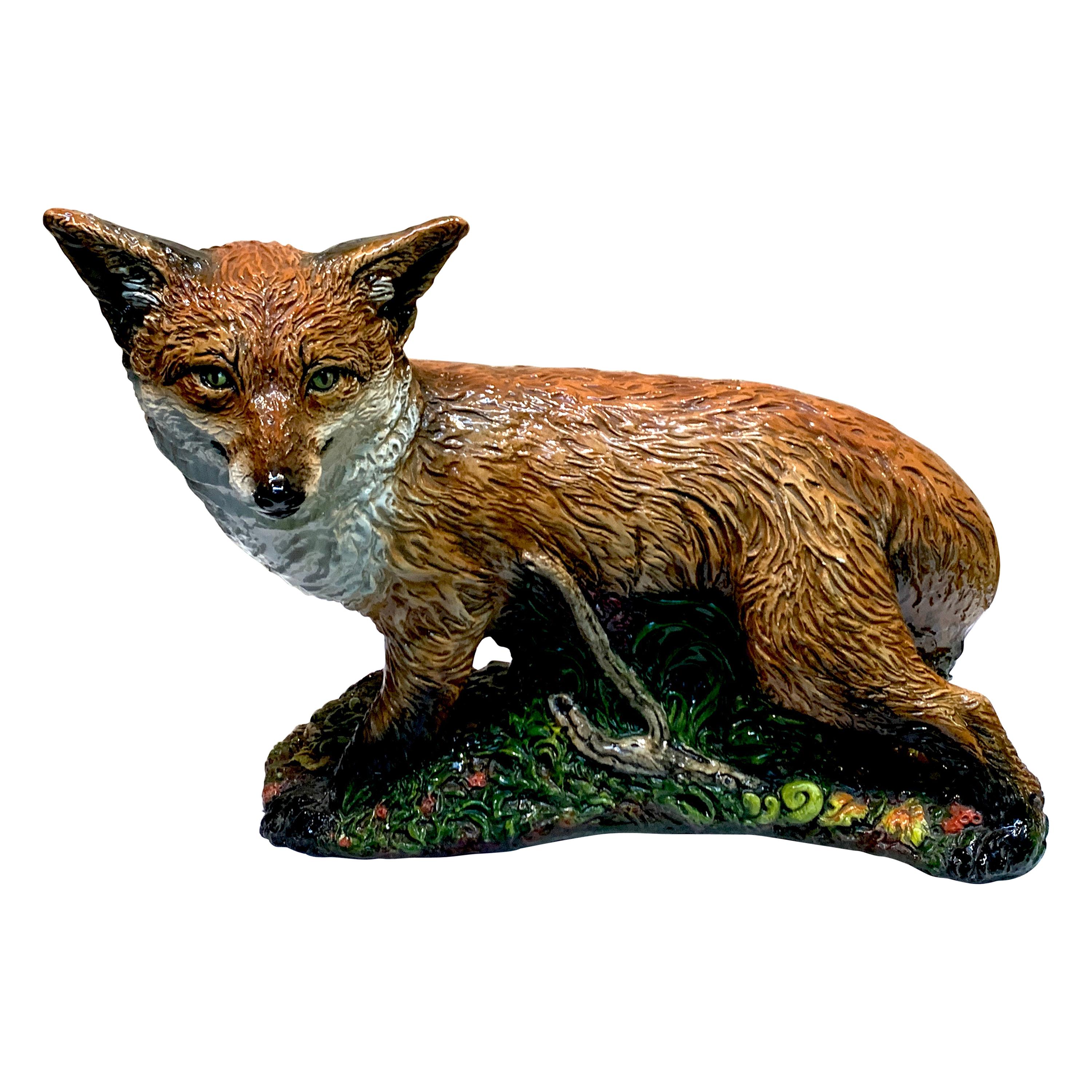 Large Majolica Style Model of a Fox