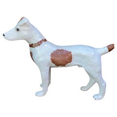 Large Majolica Terracotta Dog Terrier Bavent