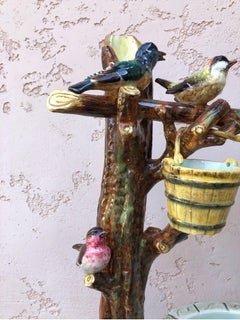 Großes Majolika- Brunnen mit Vögeln, Jerome Massier Fils, um 1910