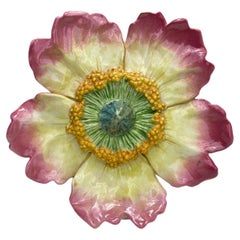 Large Majolica Wild Rose Vase Jerome Massier, circa 1900