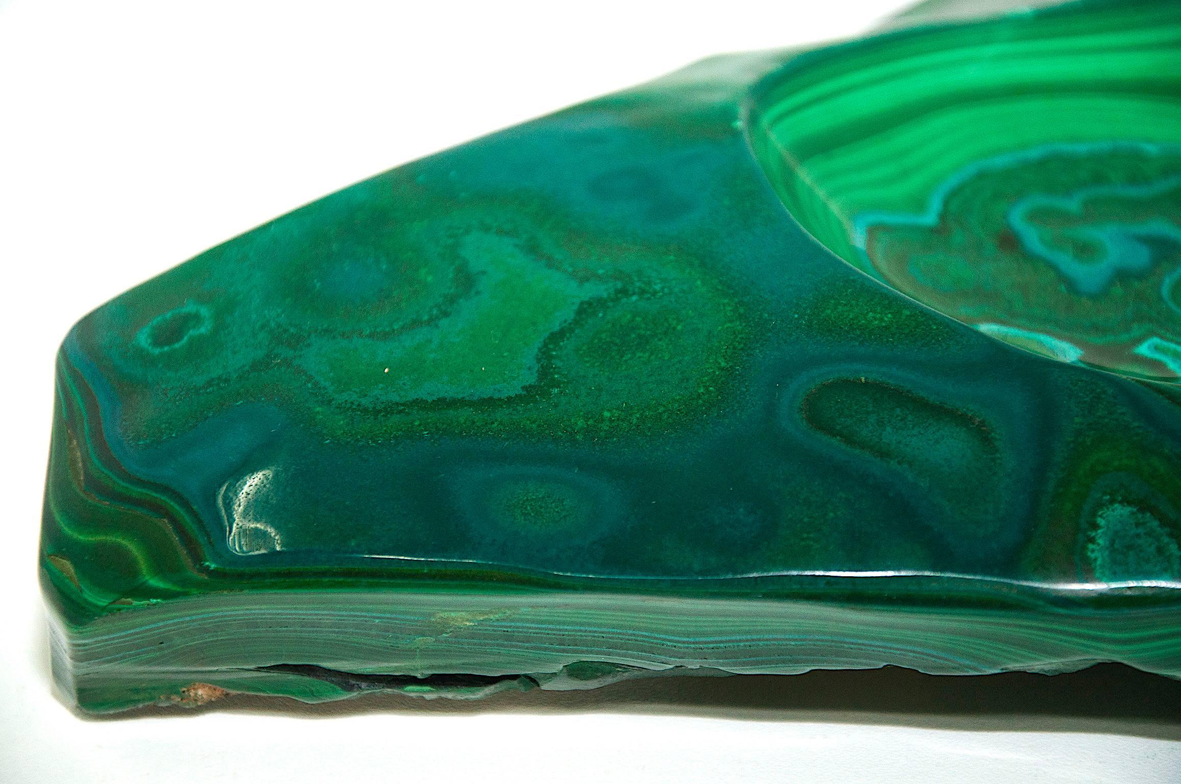 Large Malachite Ashtray or Vide-Poche In Excellent Condition In Auribeau sur Siagne, FR