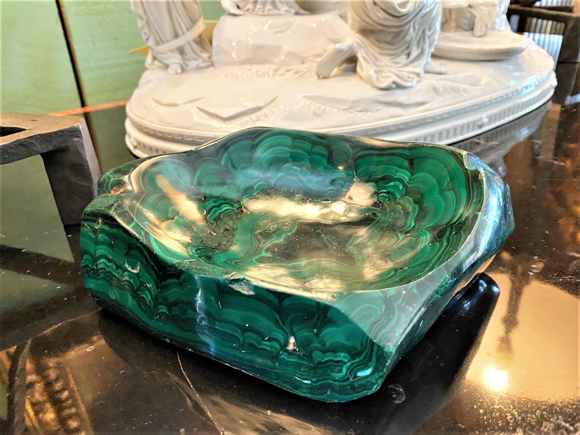 Large Malachite Ashtray Vide Poche Desk Accessory Decorative Object Gift Smoker 3