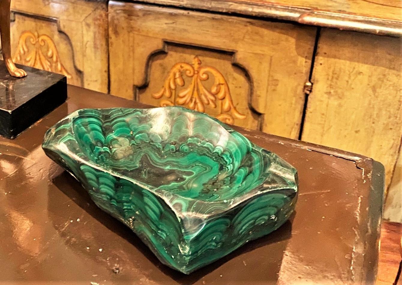 Large Malachite Ashtray Vide Poche Desk Accessory Decorative Object Gift Smoker 6