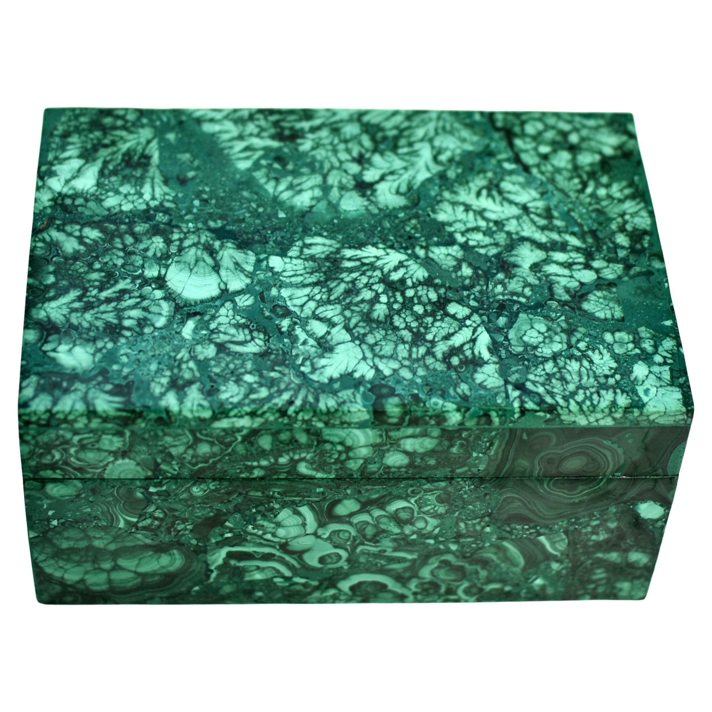 Large Malachite Box 7" Gemstone Jewelry Box