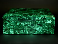 Large Malachite Box 8" Hinged Finely Made