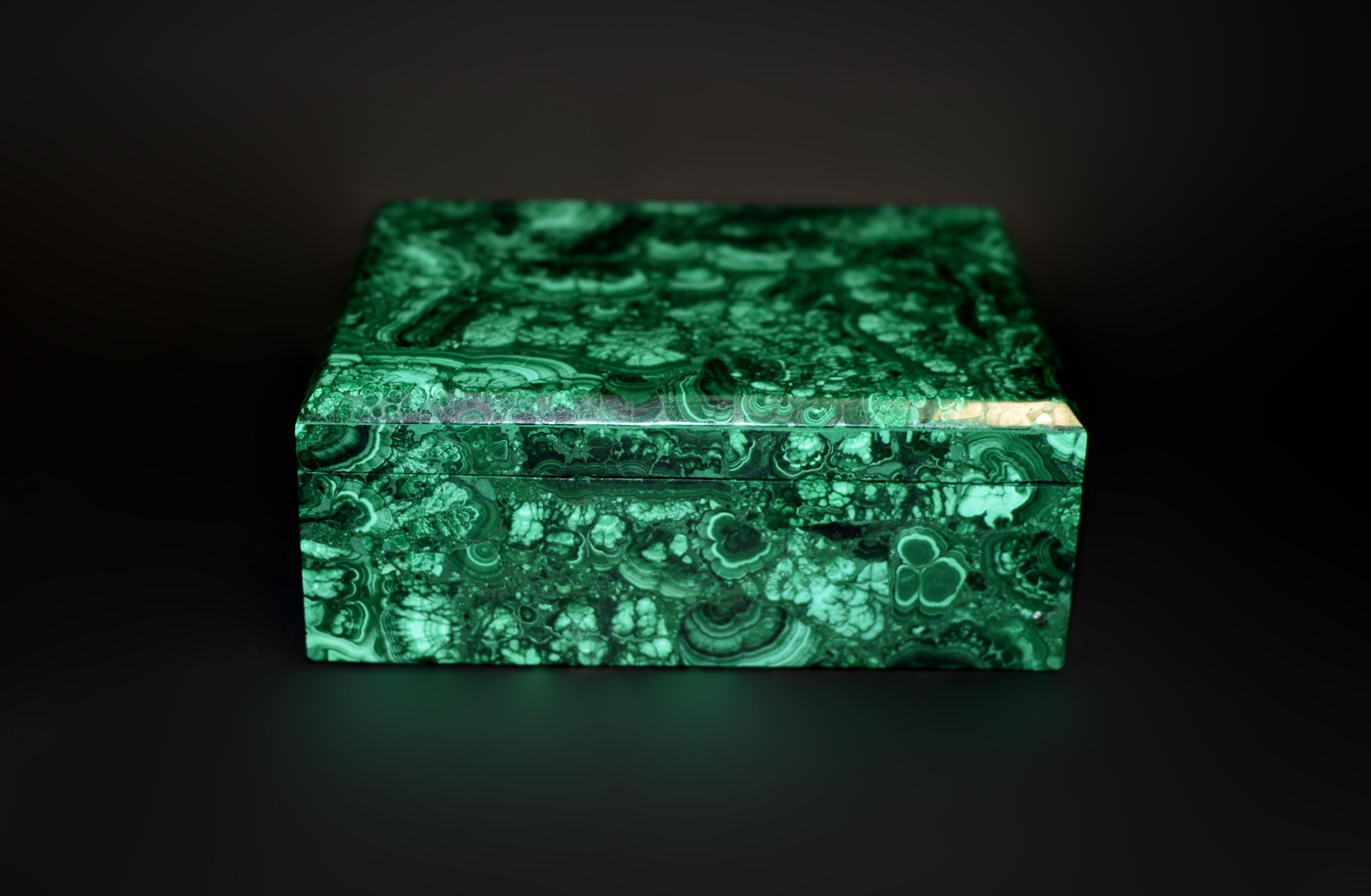 Italian Large Malachite Box 8