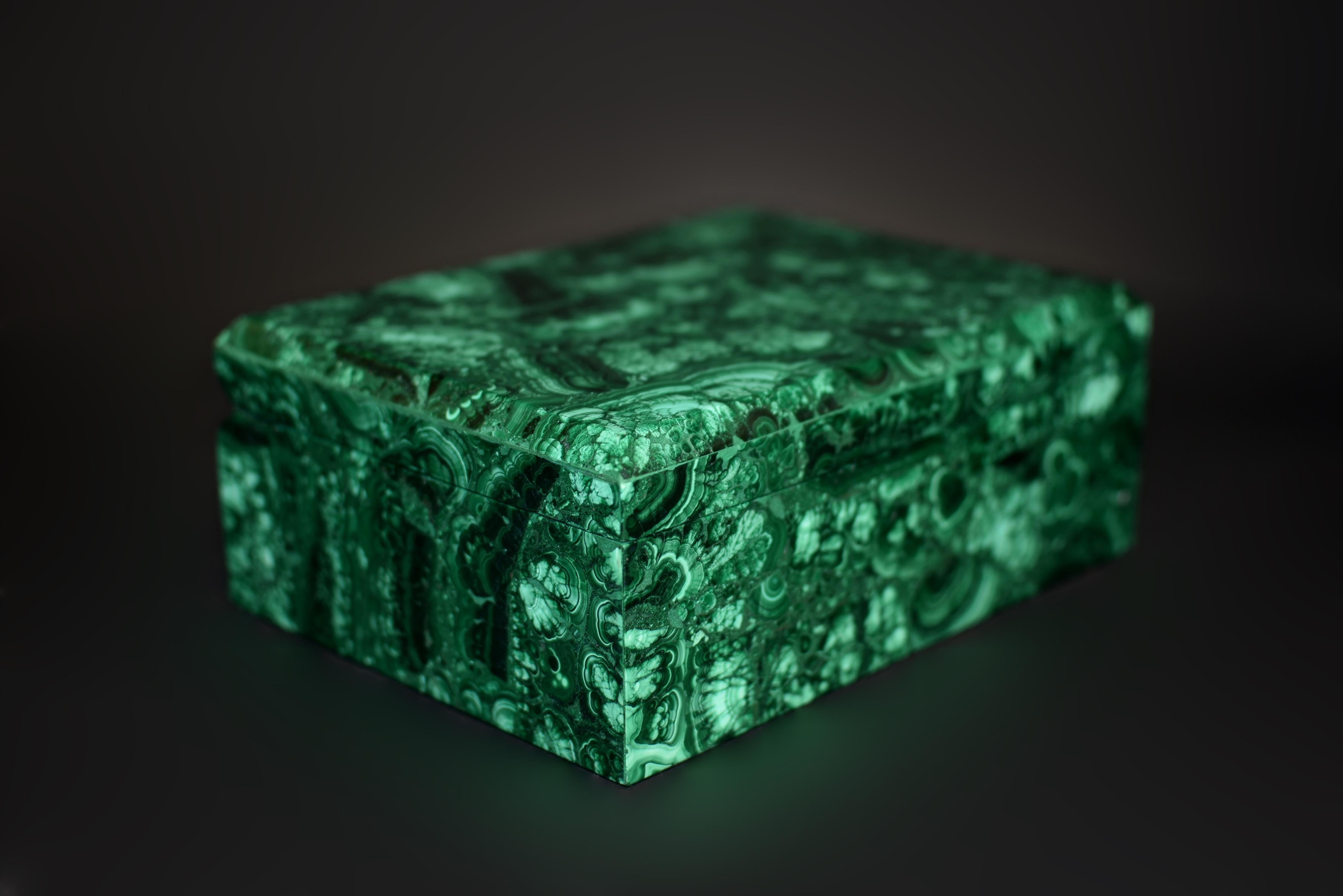 Contemporary Large Malachite Box 8