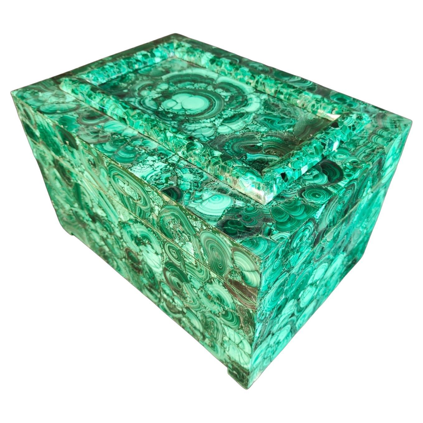 Large Malachite Box from the 70s, 20th Century