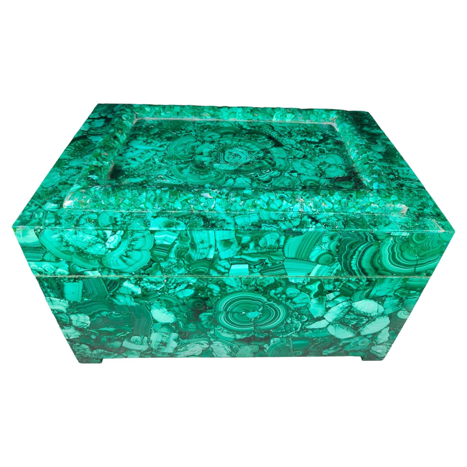 Large Malachite Box from the Mid-20th Century For Sale