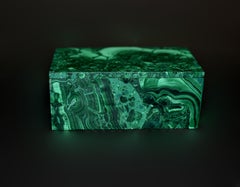 Scatola grande di malachite Scatola di pietre preziose Coda di tacchino