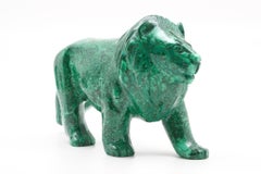Large Malachite Lion Carving
