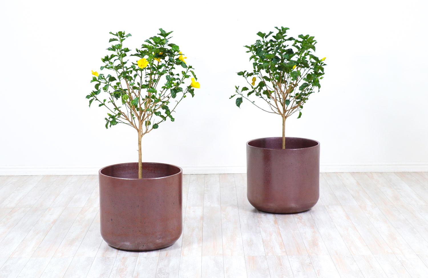 Mid-Century Modern Large Malcolm Leland & David Cressey Studio Planters with Pro Artisan Stoneware