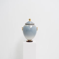 Large Mangani Italian Porcelain Vase with Lid, 1970s