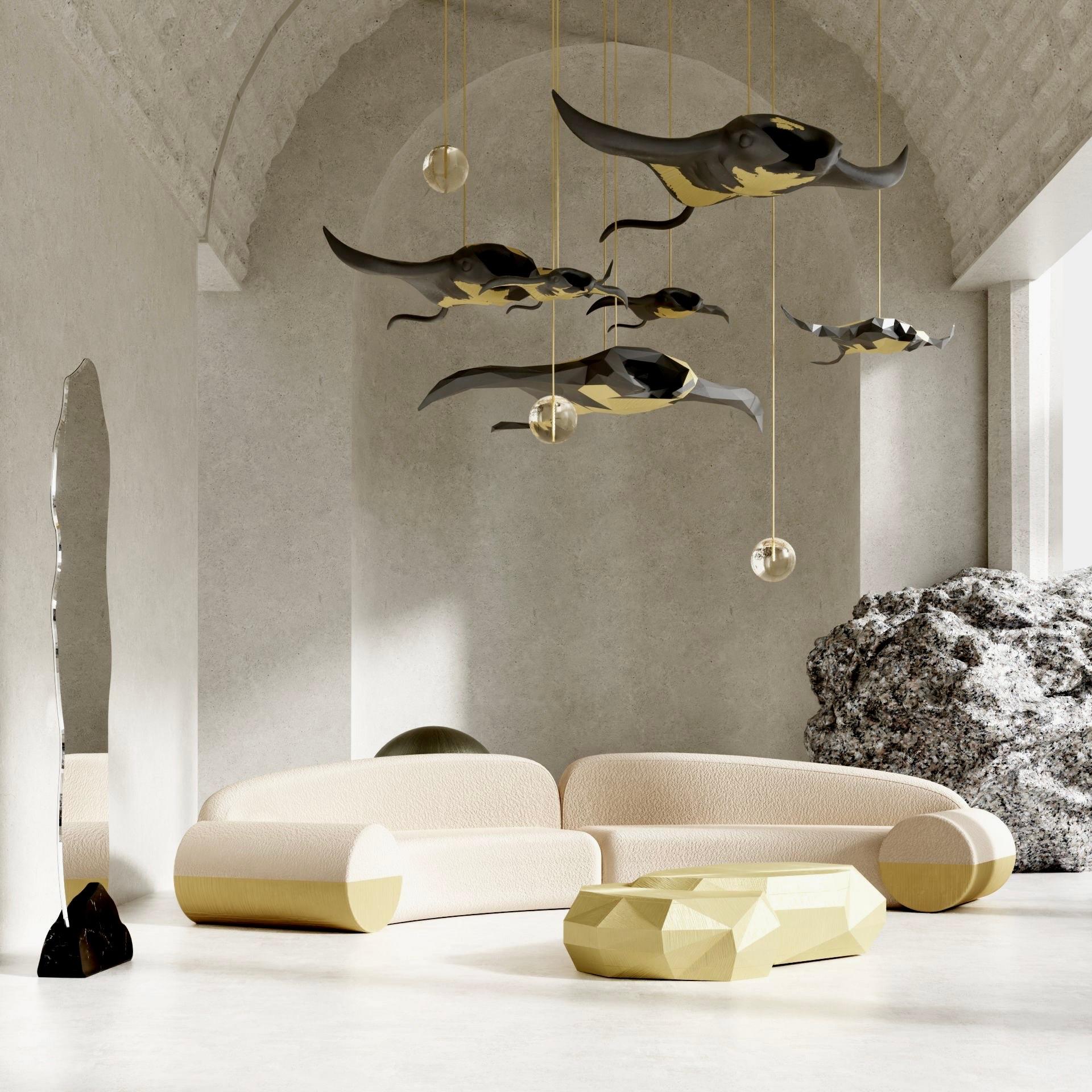 Large Mantas Ray Chandelier by Kasadamo In New Condition In Geneve, CH