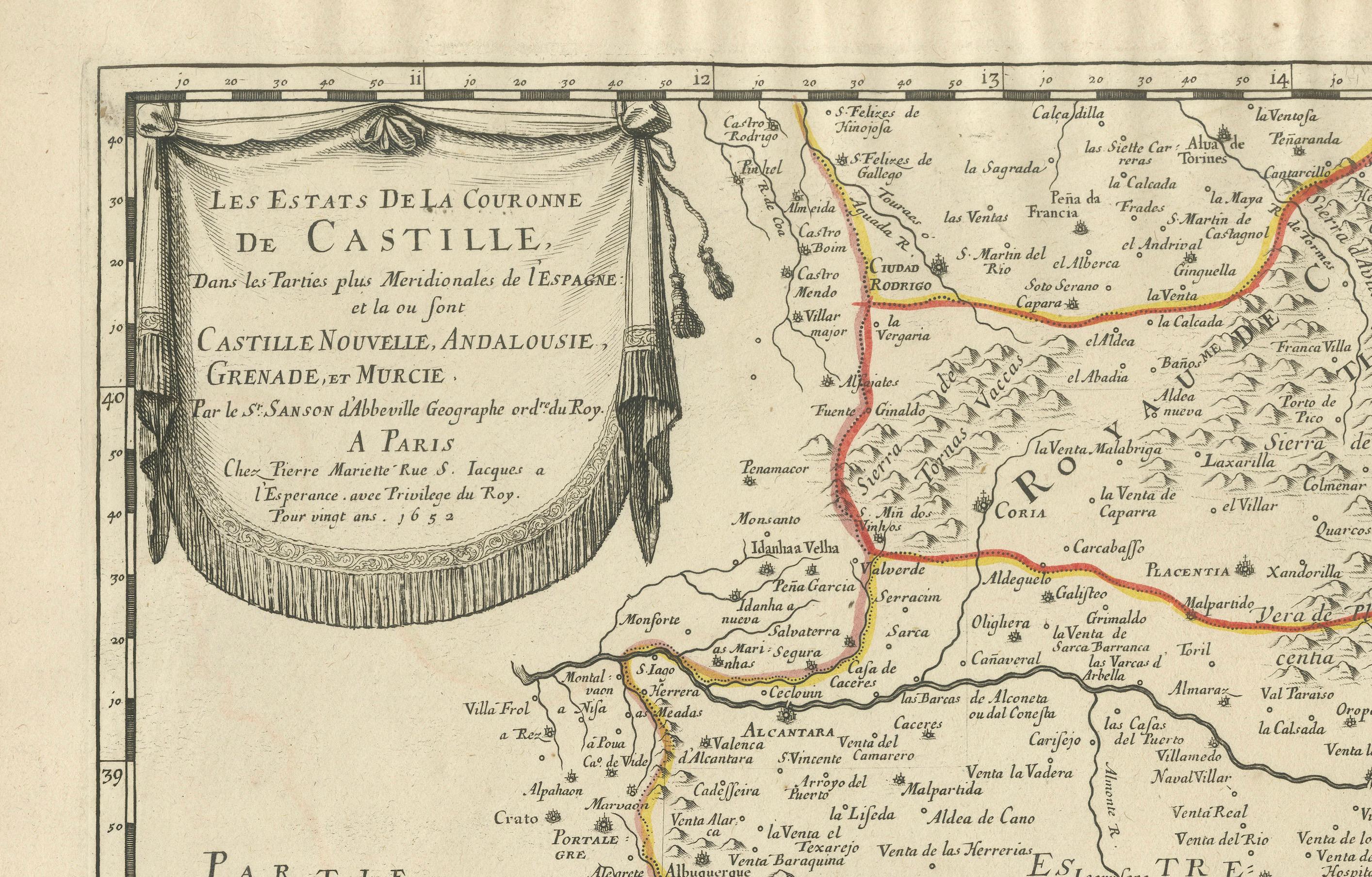 Large Map of Castile's Southern Realms - Granada, Andalusia, and Murcia, 1652 For Sale 1