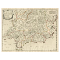 Large Map of Castile's Southern Realms - Granada, Andalusia, and Murcia, 1652