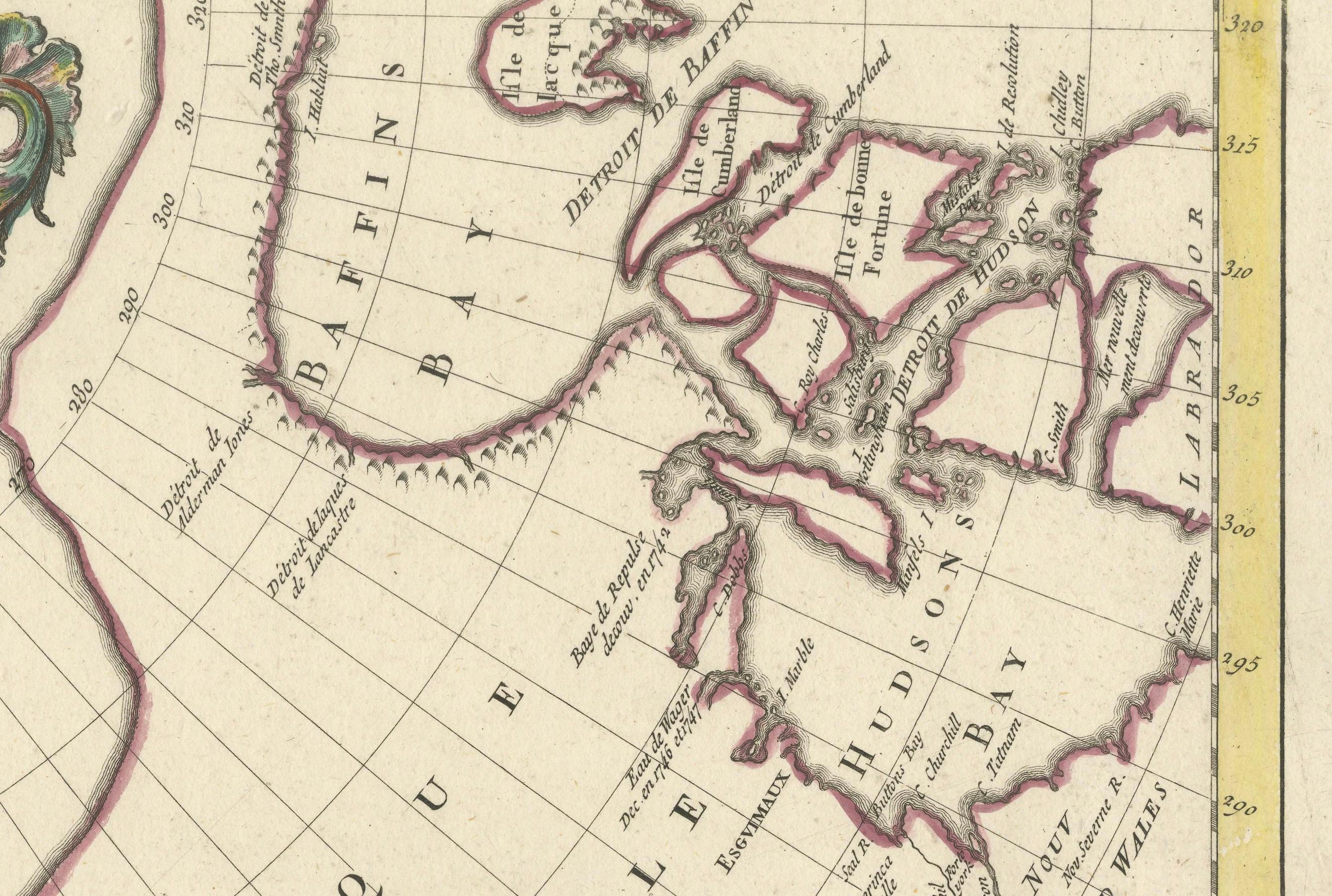 Grande carte des découvertes russes en Sibérie, en Alaska et dans le détroit de Bering, 1784 Bon état - En vente à Langweer, NL