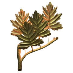 Large "Maple Branch" Bronze Wall Sconce, Italy, ca.1960s