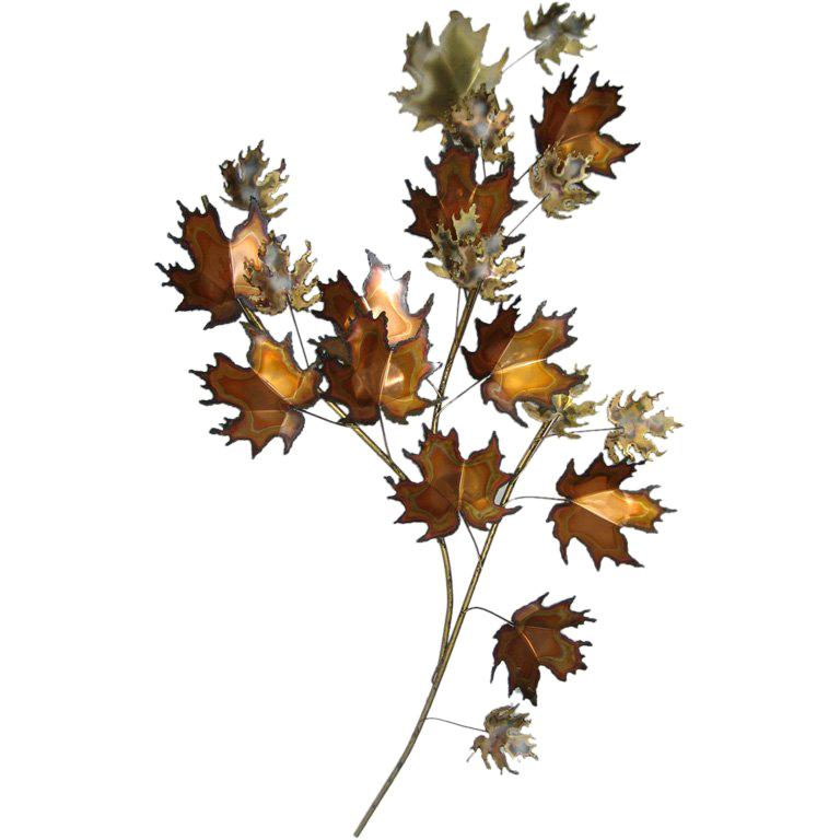 Large Maple leaf wall Sculpture by C. Jeré For Sale at 1stDibs