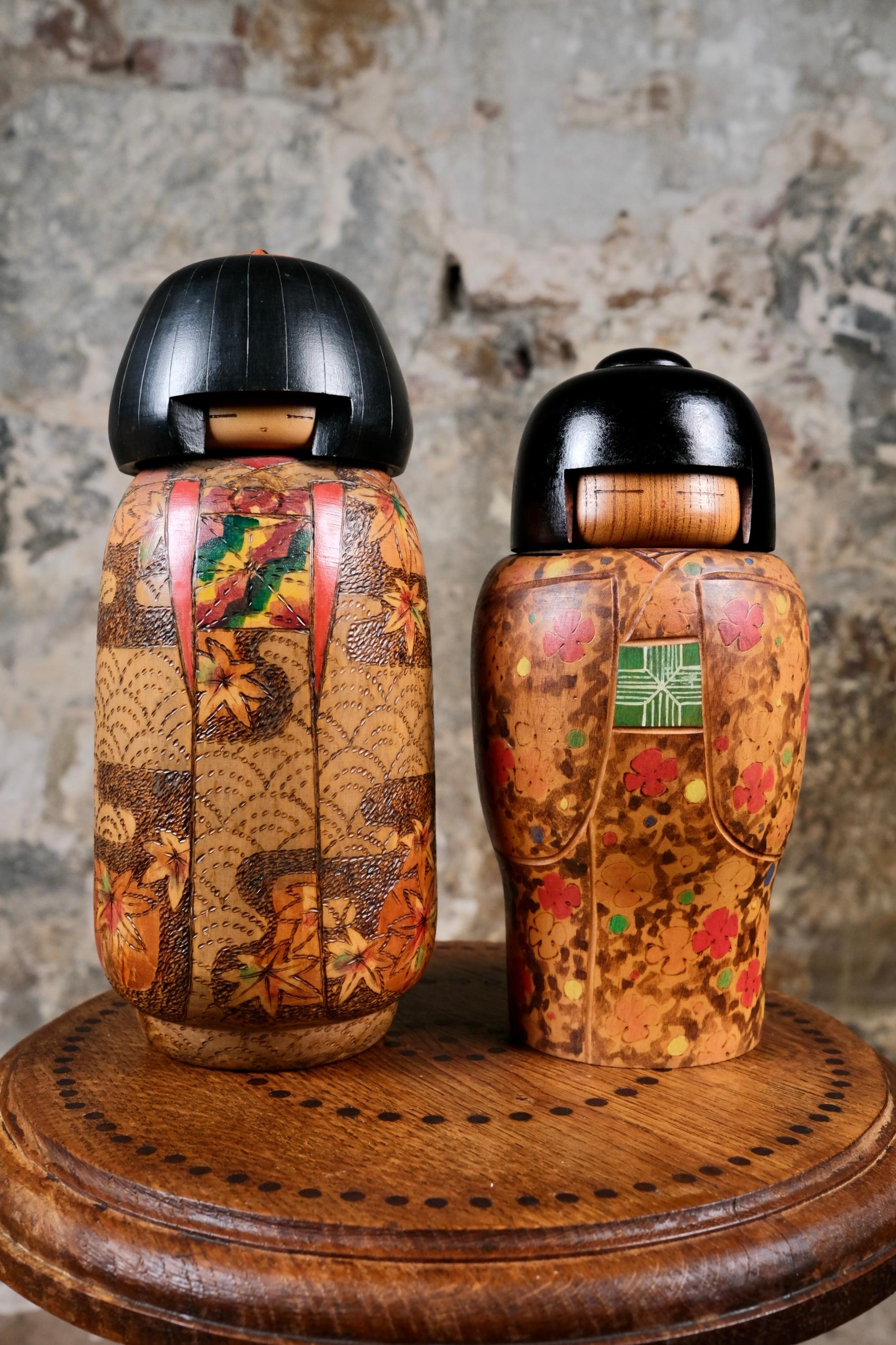 Large Maple Leaves Kokeshi by Inosuke Kobayashi, 1970s, Japan For Sale 8