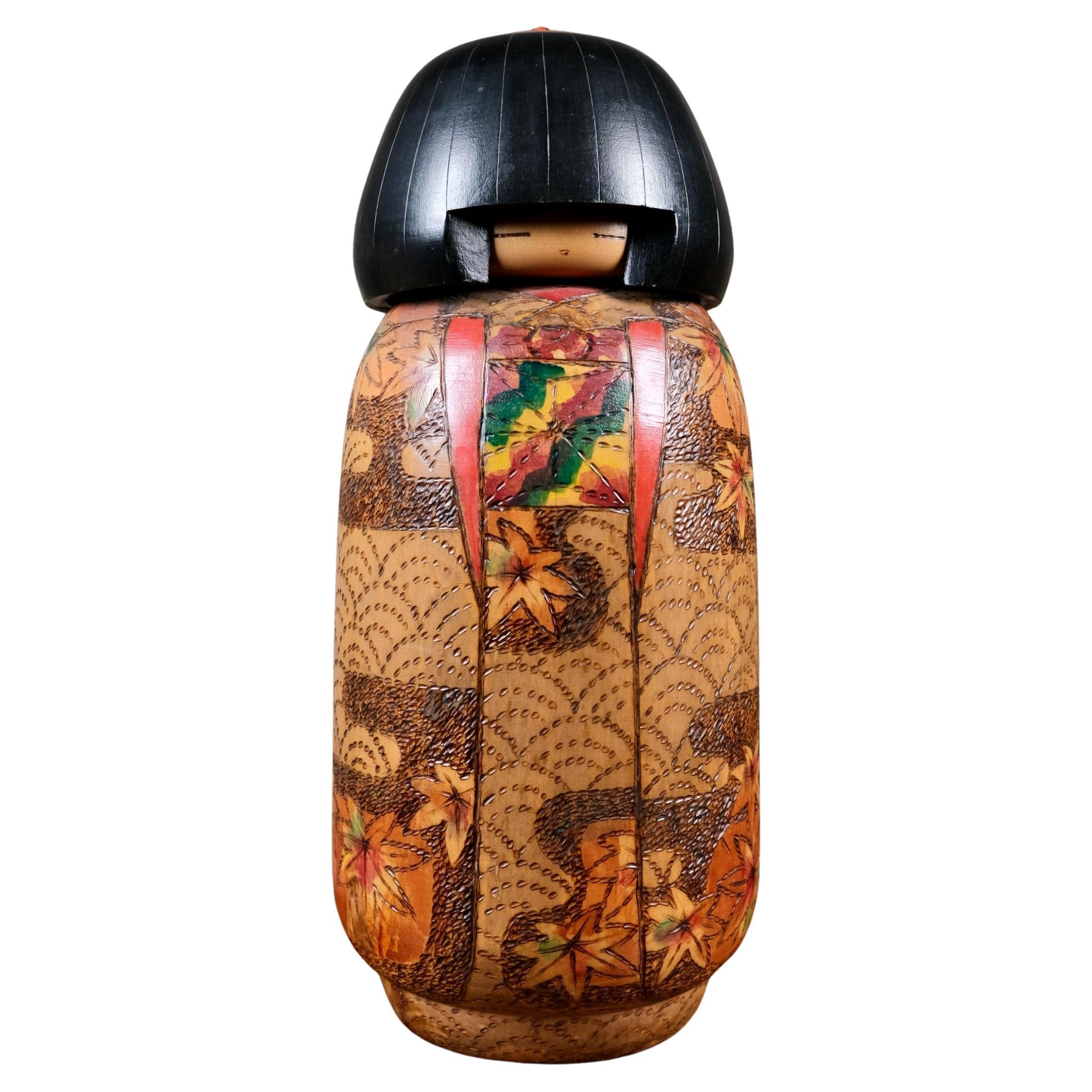 Großes Kokeshi aus Ahornblättern Kokeshi von Inosuke Kobayashi, 1970er Jahre, Japan