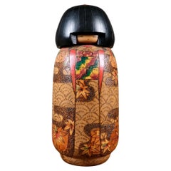Large Maple Leaves Kokeshi by Inosuke Kobayashi, 1970s, Japan