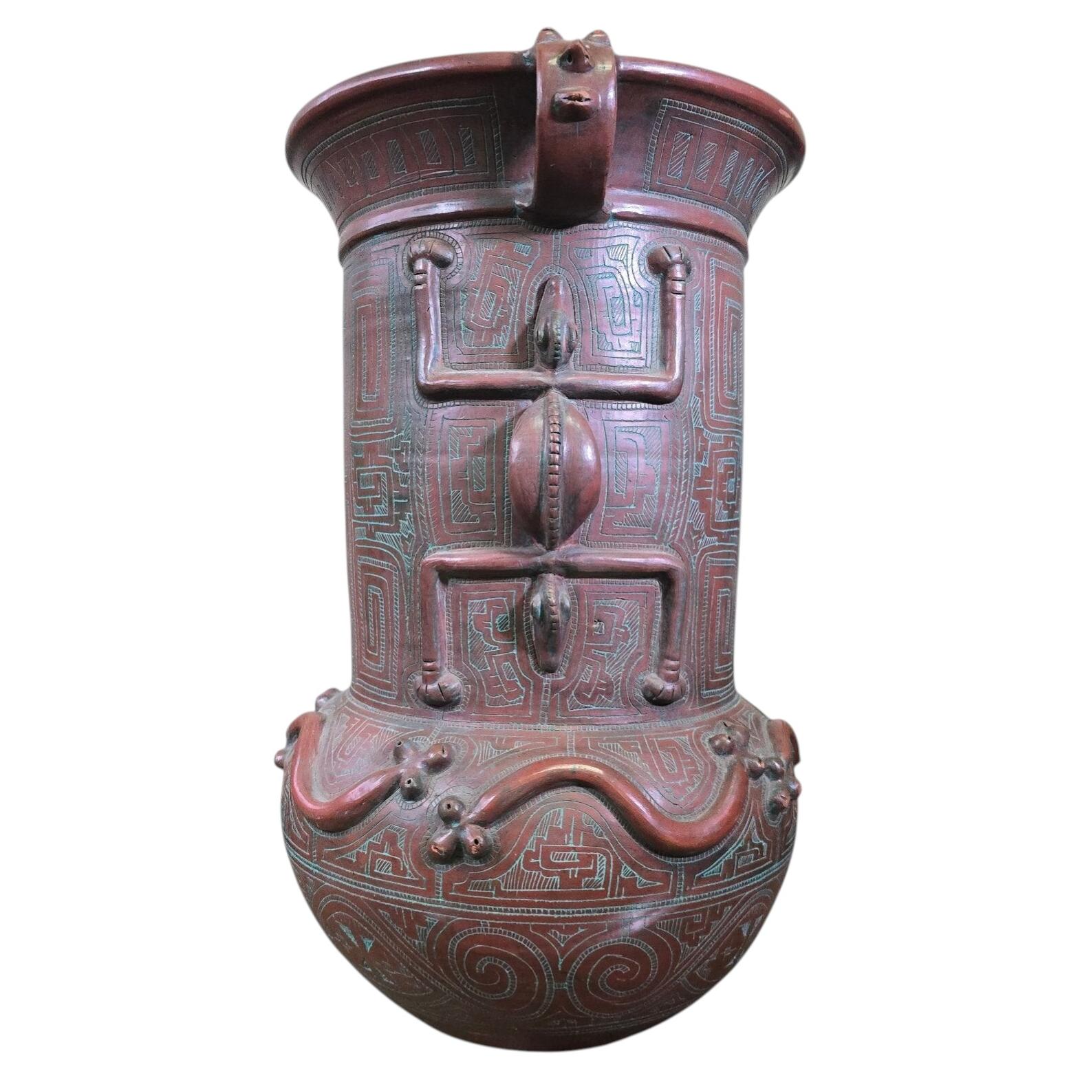 Large Marajoara Style Terracotta Vessel, 20th Century