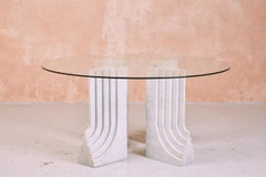 Grande tavolo in marmo e vetro, dopo Carlo Scarpa Samo, anni '70