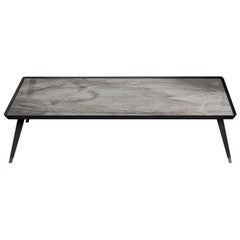 Large Marble and Velvet Coffee Table