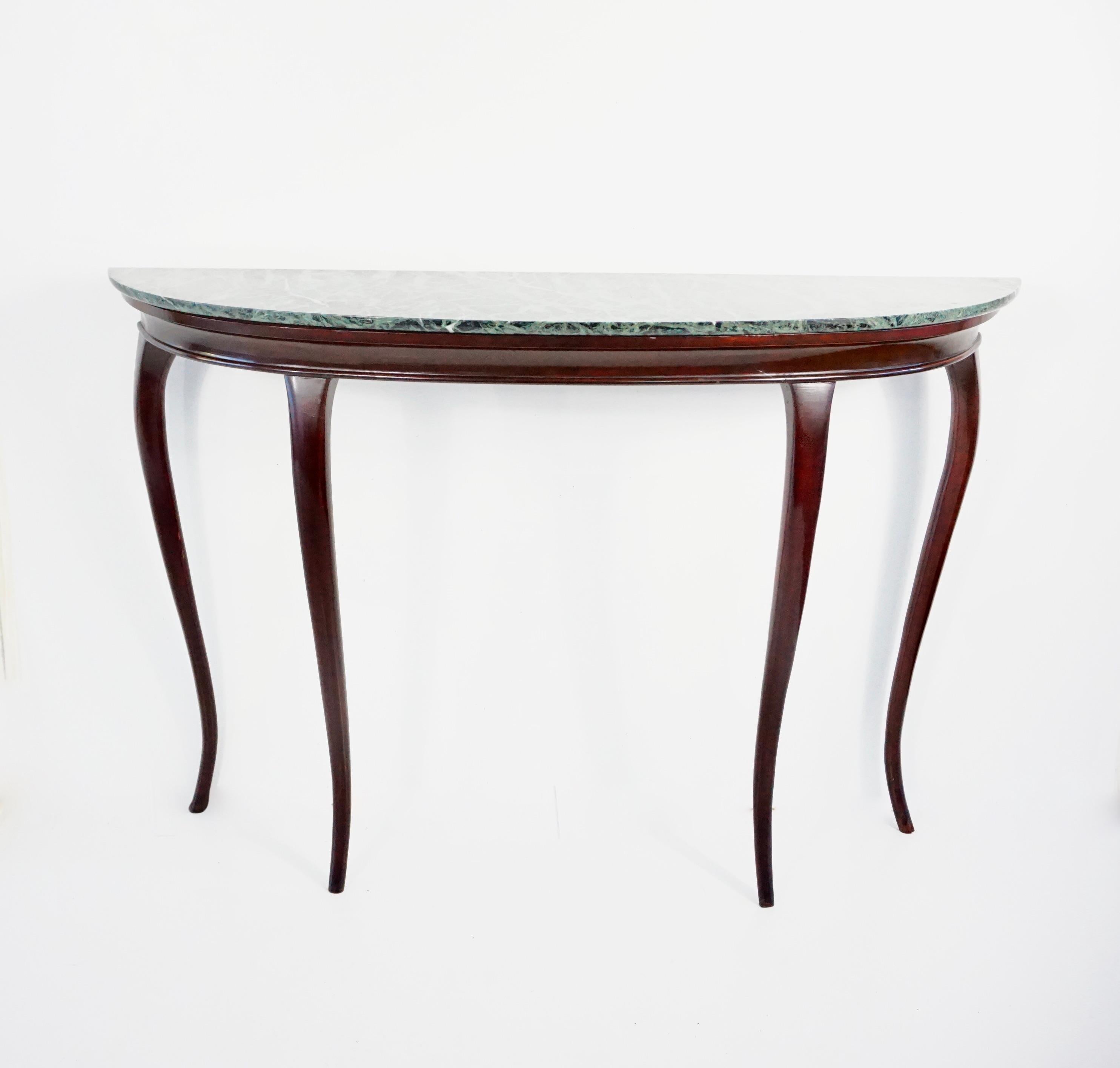 Italian Large marble and wood  Console Table by Guglielmo Ulrich, 1940