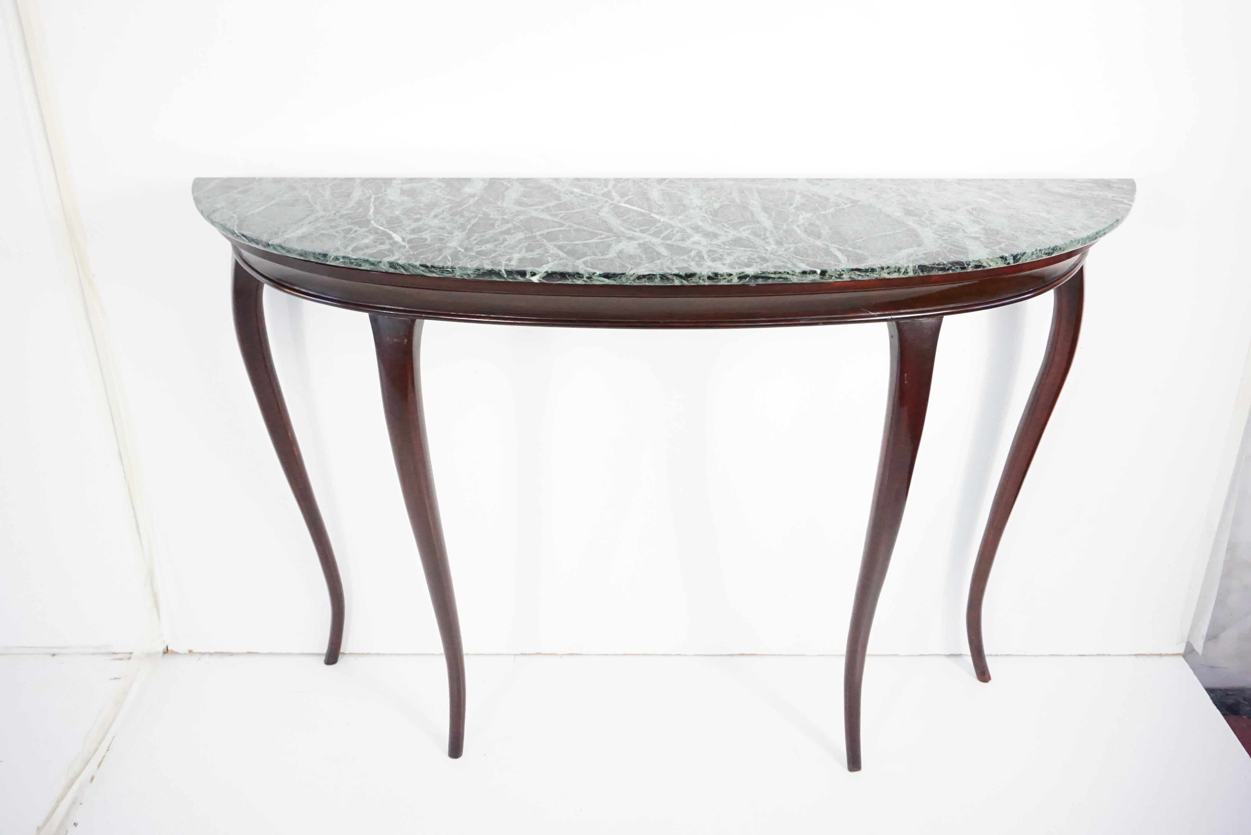 Large marble and wood  Console Table by Guglielmo Ulrich, 1940 In Good Condition In Rome, IT
