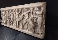 Large marble Bacchanal high relief, 113 cm, early 20th century