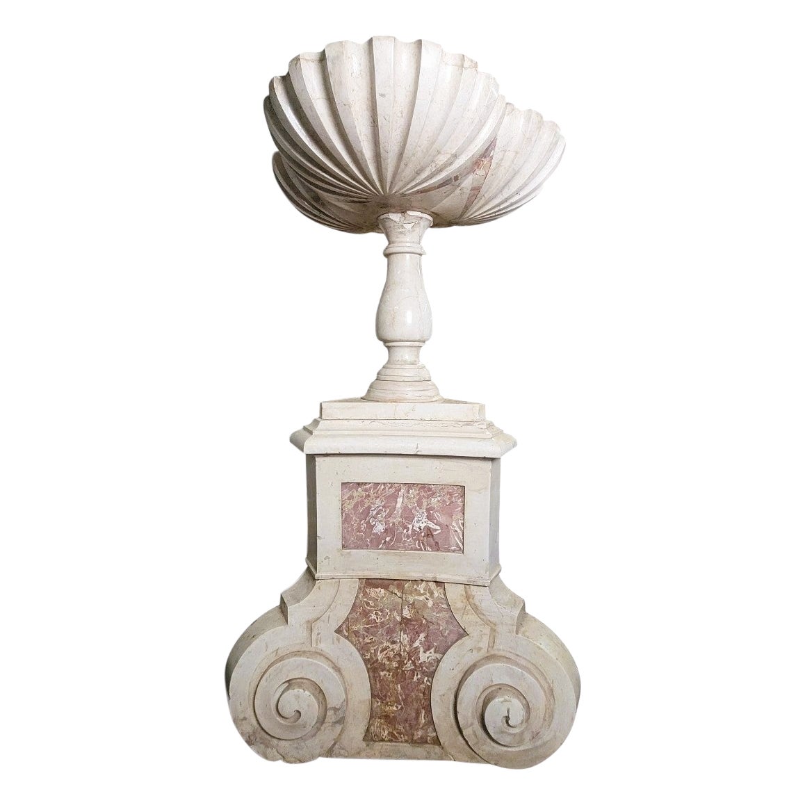 Italian Marble Center Fountain, H173cm, Louis XIV Period, Late 17th Centur For Sale