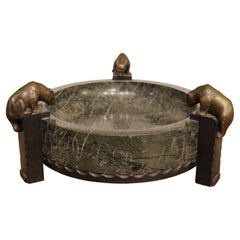 Large marble bowl with bears, 20th century