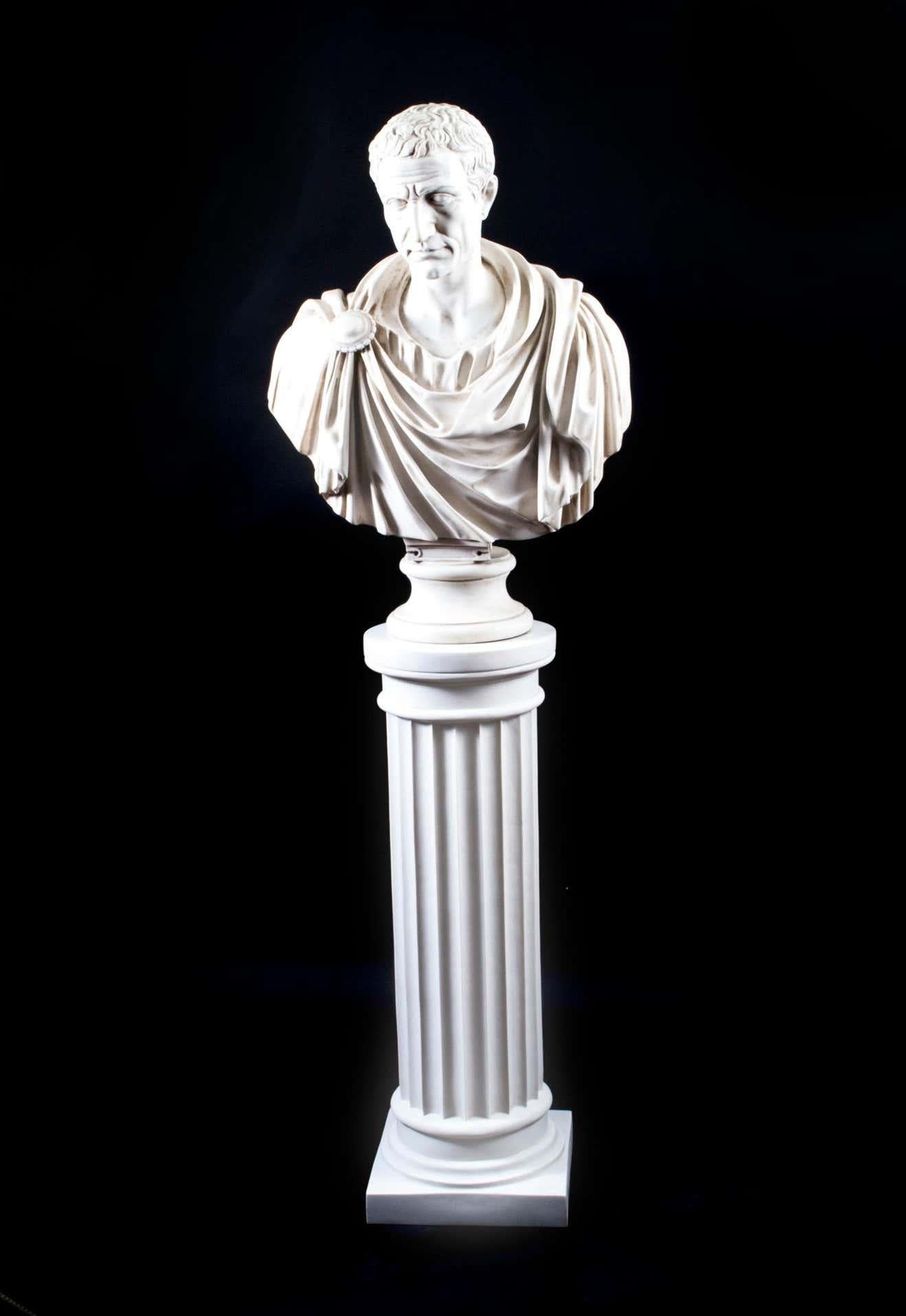 Large Marble Bust Marcus Junius Brutus, 20th Century 2