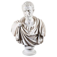 Large Marble Bust Marcus Junius Brutus, 20th Century
