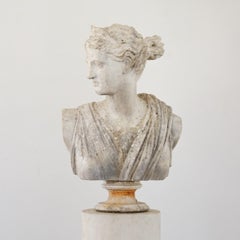 Large Marble Bust of Diana the Huntress