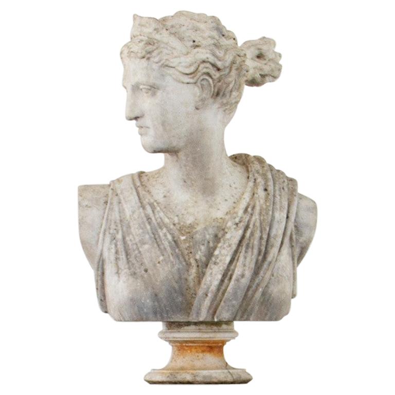Large Marble Bust of Diana the Huntress